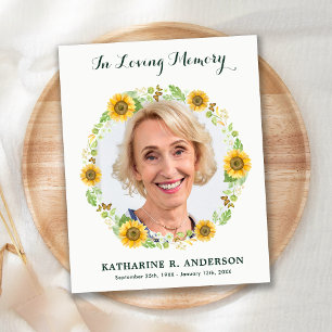 Budget Funeral Sunflower Photo Sympathy Thank You
