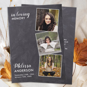 Budget Funeral Thank You 3 Photo Sympathy  Card