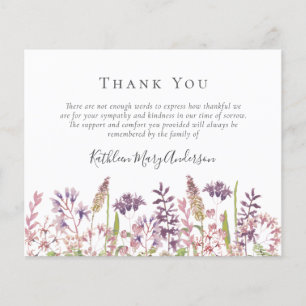 BUDGET Funeral Thank You Card Wildflower Border