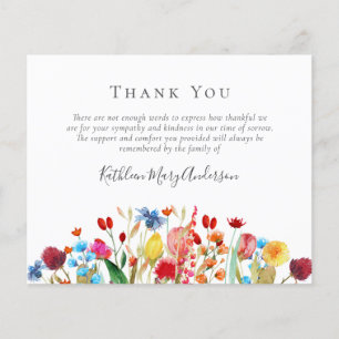 BUDGET Funeral Thank You Card   Wildflowers
