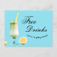 Budget Funny Free Drinks Wedding Save the Date