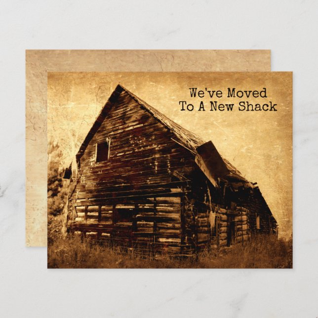 Budget Funny Old Shack Moving New Address Country (Front/Back)