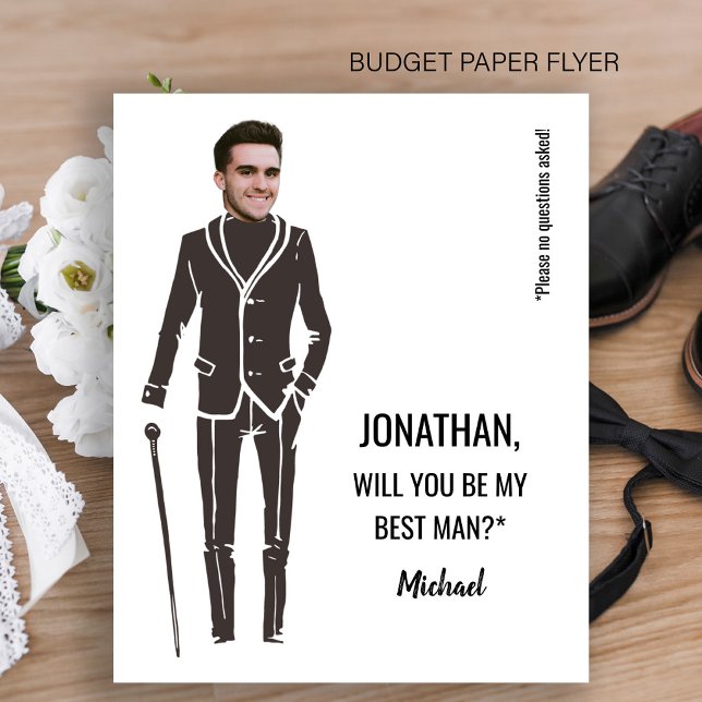 Budget funny photo best man proposal card (Creator Uploaded)