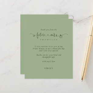 Budget Future Mrs  Bridal Shower Sage Green Thanks