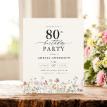 Budget Garden Floral 80th Birthday Invitation<br><div class="desc">Celebrate in style with a garden floral calligraphy 80th birthday invitation, perfect for a milestone event. Featuring vibrant floral designs and elegant calligraphy, this invitation sets a whimsical yet sophisticated tone for your celebration. The lush garden theme blends natural beauty with graceful typography, creating a timeless and inviting look. Ideal...</div>