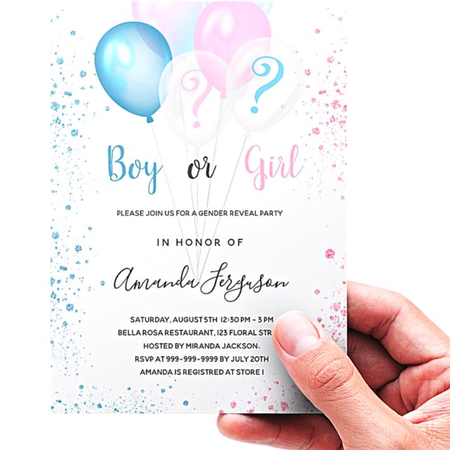 Budget gender reveal baby shower boy girl glitter (Creator Uploaded)