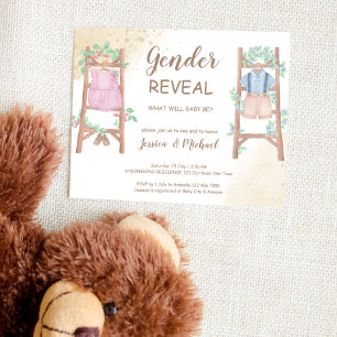 Budget gender reveal baby shower invite