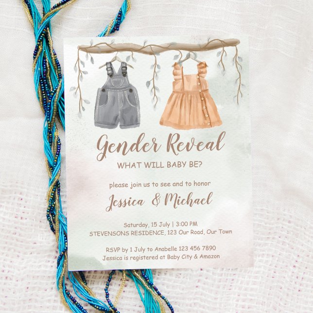 Budget gender reveal baby shower invite  (Creator Uploaded)