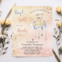 Budget gender reveal baby shower teddy bear