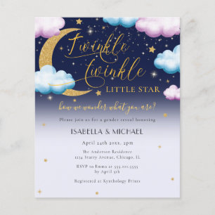 Budget Gender Reveal Twinkle Twinkle Little Star Flyer
