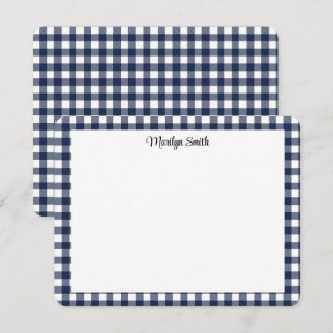 Budget Gifting Classic Navy & White Gingham Plaid Card