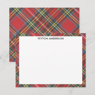 Budget Gifting, Name, Royal Stewart Tartan Print Card
