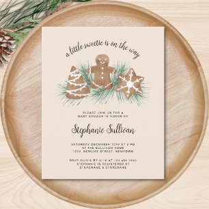 Budget Gingerbread Christmas Baby Shower Invite