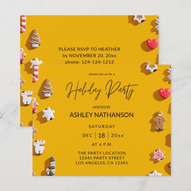 Budget Gingerbread Cookie Holiday Party (Front/Back)