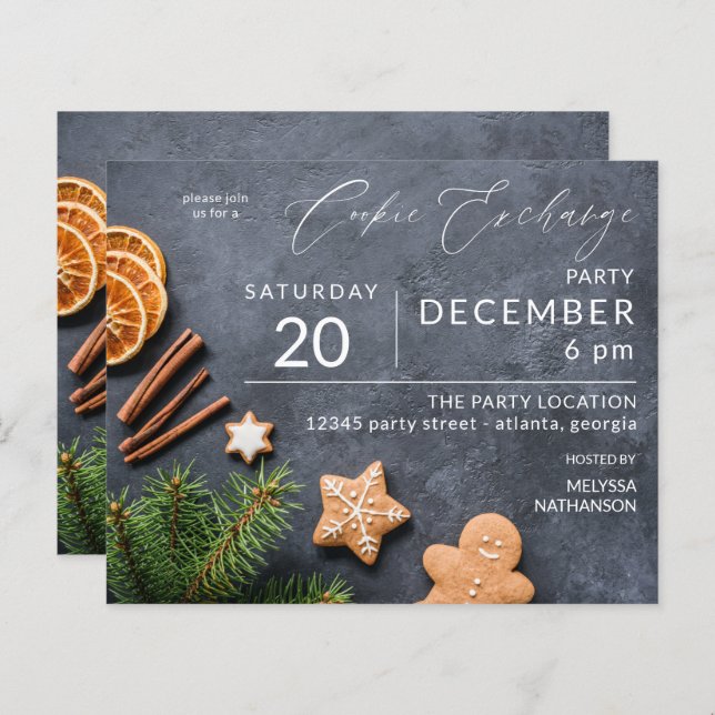 Budget Gingerbread & Orange Cookie Exchange Party (Front/Back)