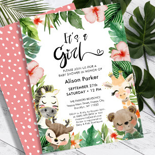 BUDGET Girl Jungle Safari Greenery Baby Shower