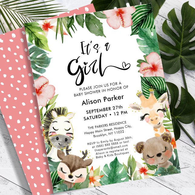 BUDGET Girl Jungle Safari Greenery Baby Shower (Creator Uploaded)