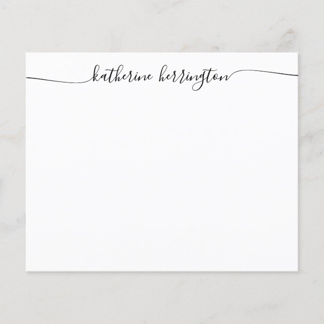 Budget Girly Script Name Calligraphy Note Card (Front)