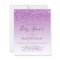 Budget Glam Purple Glitter Baby Shower Invitation