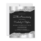 Budget Glam Silver Black 25th Anniversary Invite