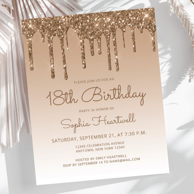 Budget Glitter Drip Gold 18th Birthday Party (Creator Uploaded)