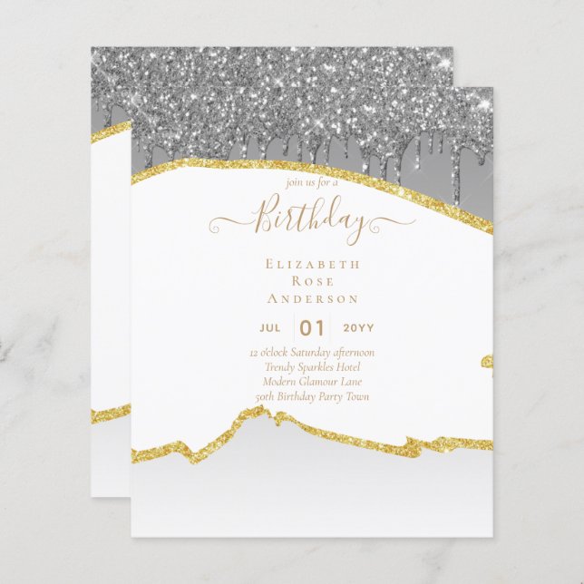 BUDGET Glitter Glam Agate Pretty Girly Any Age (Front/Back)