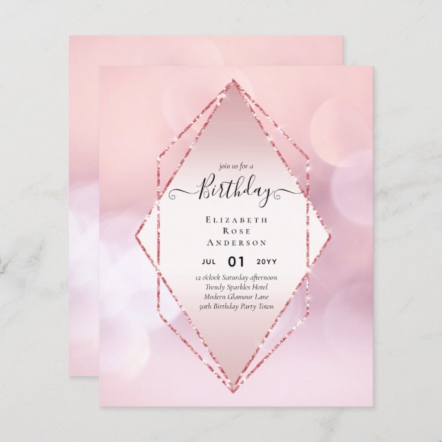 BUDGET Glitter Glam Foil Pretty Girly Any Age (Front/Back)