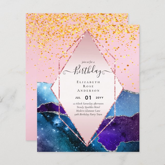BUDGET Glitter Glam Foil Pretty Girly Any Age (Front/Back)