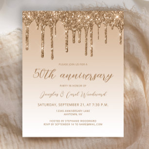 Budget Glitter Gold 50th Anniversary Script