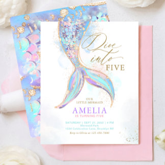 BUDGET Glitter Mermaid Tail Dive into Kid Birthday