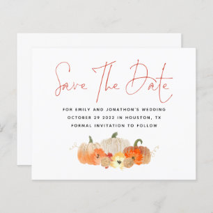Budget Glittery Pumpkins QR Code Save The Date 