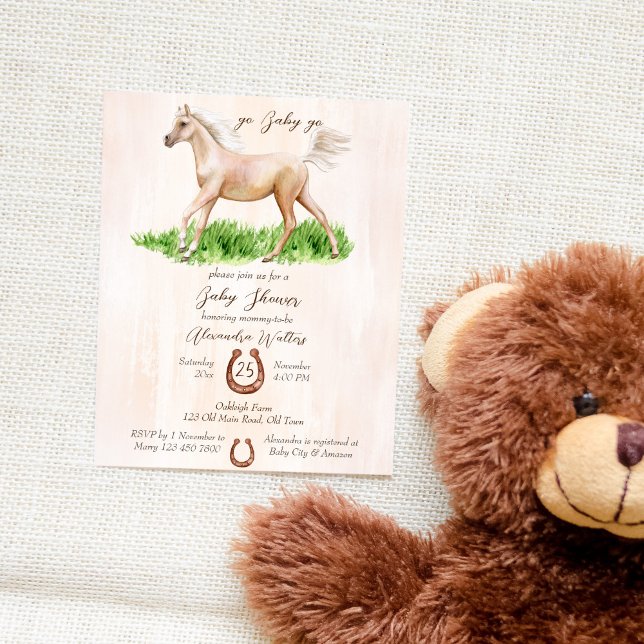 Budget Go baby go running horse foal  baby shower (Creator Uploaded)