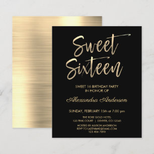Budget Gold Black Sweet Sixteen Birthday