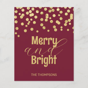 Budget Gold Confetti Red Christmas Card