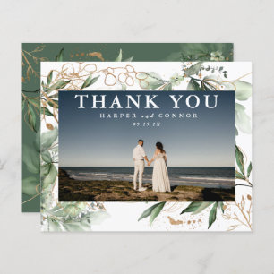 Budget Gold Eucalyptus Greenery Photo Thank You