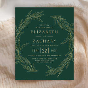 Budget Gold Foliage Wreath Emerald Green Wedding