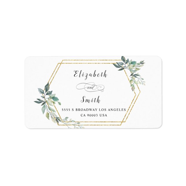 Budget Gold Frame Flyer Rustic Foliage Wedding Label (Front)