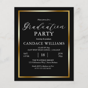 Budget Gold Frame Minimalist Party Invitation Flye Flyer