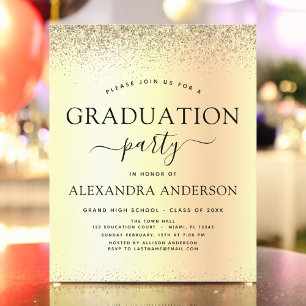 Budget Gold Glitter 2021 Graduation Party