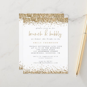 Budget Gold Glitter Brunch Bubbly Bridal Shower