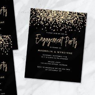 BUDGET Gold Glitter Engagement Party Invitation