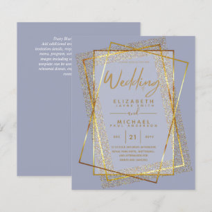 BUDGET GOLD Glitter Foil Look WEDDING INVITATIONS