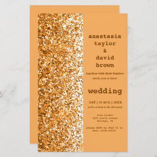 Budget Gold Glitter Modern Wedding Invitation