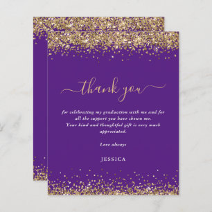 Budget Gold Glitter Purple 2024 Graduation Thanks