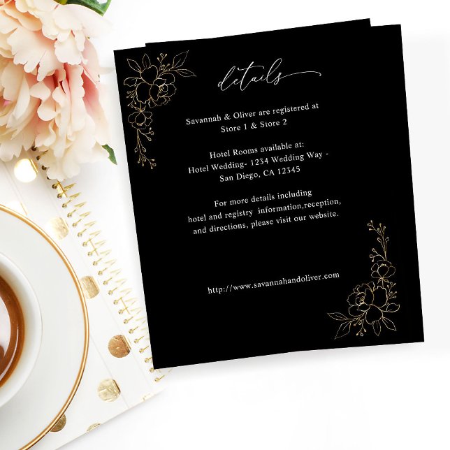 Budget Gold Lined Floral Details - Black (Creator Uploaded)