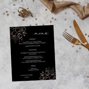 Budget Gold Lined Floral Wedding Ceremony - Black Flyer