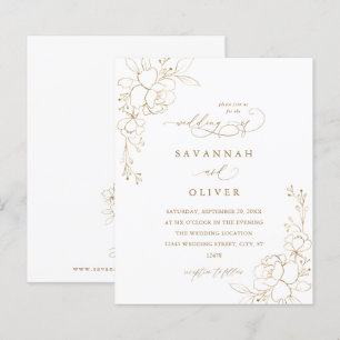 Budget Gold Lined Floral White & Gold Wedding