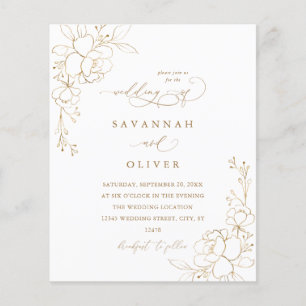 Budget Gold Lined Floral White & Gold Wedding - BK Flyer