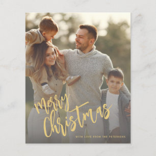 Budget gold Merry Christmas photo Holiday Card