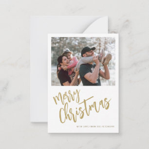 Budget gold Merry Christmas photo Holiday Card